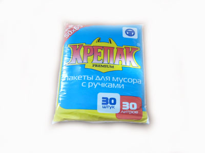 Мусорный пакет 30 л. "Крепак" с ручками